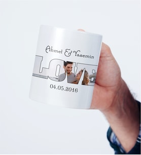 LOVE Kişiselleştirilebilir 14 Şubat Sevgililer Günü Hediye Kupa Bardak / Mug