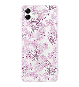 Samsung Galaxy A04  Kamera korumalı Kapak Floral Pudra Tasarımlı  Şeffaf Kılıf