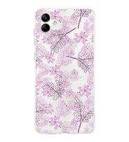 Samsung Galaxy A04  Kamera korumalı Kapak Floral Pudra Tasarımlı  Şeffaf Kılıf