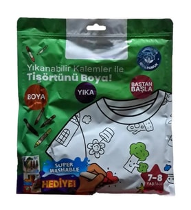 Kalem Hediyeli Boyanabilir Tişört 7-8 Yaş