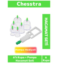 Premium Kupa Parmak Çekme Selülit Çatlak Giderici Vakumlu Masaj Aleti 6'lı Kupa + Pompa Hacamat Seti