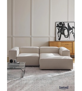 Most Mollis Plus Sağ Köşe 2 Modül Köşe 02 Kırık Beyaz Keten Kumaş Yumuşak Sünger(EVİNİZE TESLİM) (Eskimiş Beyaz)