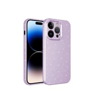 Apple iPhone 14 Pro Uyumlu Kılıf Kamera Korumalı Simli Lüks Zore Koton Kapak (Lila)