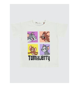 Tom And Jerry Kız Çocuk Tişört 2-5 Yaş Ekru
