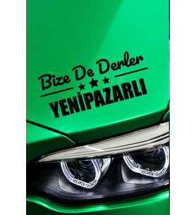 Bilecik Yenipazar Siyah Araç Sticker  Bilecik Bize De Derler  Yenipazarlı 40x15 cm Oto Sticker