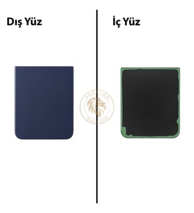 Samsung Galaxy Z Flip 4 Lacivert Renk Arka Kapak Arka Cam Batarya Kapağı Pil Kapağı Lazer Kesim Back Cover Galaxy Z Flip 4 Uyumlu