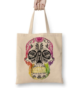Mexicana Psicodelica Skull Bez Çanta Uzun Saplı