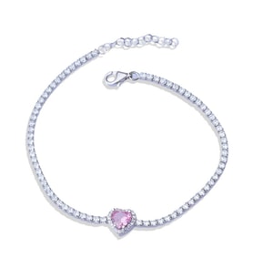 PANDORA MODEL KALPLİ BİLEKLİK PEMBE TAŞLI SUYOLU 925 AYAR GÜMÜŞ BİLEKLİK