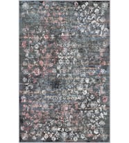 Eliana Home Baskılı, Yıkanabilir Kaymaz Taban Salon Halısı LNA1635-HT698 100x150 cm (Gri)