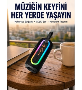 Yüksek Ses Kaliteli Kablosuz Hoparlör Led Işıklı Yeni Nesil
