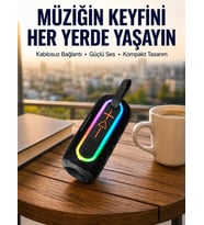 Yüksek Ses Kaliteli Kablosuz Hoparlör Led Işıklı Yeni Nesil