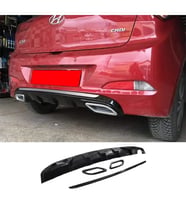 Hyundai i20 Difüzör Parlak Siyah Egzoz Görünüm 2014 2015 2016 2017 2018 Arka-difizör-bodykit-ek