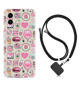 Vivo Y15S Y32 Y33S Y51 Y53S Kılıf Boyun Askılı Silikon Donut Flamingo 1415