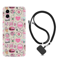Vivo Y15S Y32 Y33S Y51 Y53S Kılıf Boyun Askılı Silikon Donut Flamingo 1415