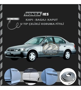 Honda İes Parlak Oto Araç Kapı Koruma Fitili 5metre Parlak Gri Renk