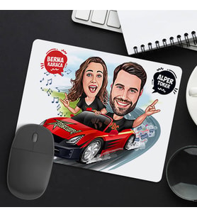 Kişiye Özel Hız Tutkunu Çiftler Mousepad