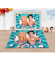 BK Gift Kişiye Özel Sevgililer Karikatürlü 1000 Parça Profesyonel Puzzle-8