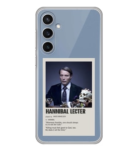 Samsung Galaxy S23 FE Uyumlu Hannibal Lecter Minimalist Poster Desenli Şeffaf Telefon Kılıfı