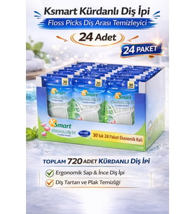 Ksmart Kürdanlı İpi 30 Adet Floss Picks Arası Temizleyici 24 Paket