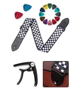 Midex SR-11WB-PAK Desenli Gitar Omuz Askısı Capo ( 2 Pena Kutusu 12 Pena )