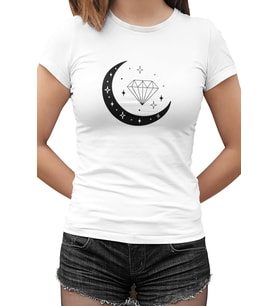 Diamond Moon Beyaz Kadın Tshirt