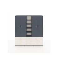 Arges Dolap 9 Raflı 10 Çekmeceli 2 Askılı 220x30x243 Antrasit-Antrasit/Aytaşı