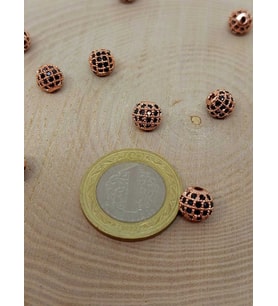 Bakır Renkli Zirkon Taş Ara Malzeme 8mm/3 adet (45604)