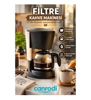 1.2 Litre 12 Fincan Kapasiteli Filtre Kahve Makinesi Cam Karaflı Damlatmaz Sistem ve Sıcak Tutma Öze