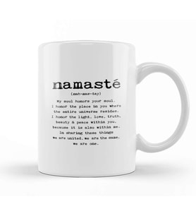 Namaste Yazı Meditasyon 02 Kupa Bardak Porselen