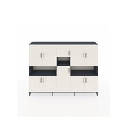 Hyperion Dolap 14 Raflı 10 Kapaklı 220x44x163 Antrasit-Aytaşı/Antrasit