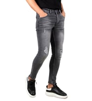 DeepSEA Erkek  Taşlanmış Likralı Skinny Fit Kot Pantolon 2305995 (Füme)
