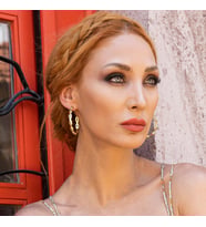 Peridot Taşlı Mekik Modeli Gold Kaplama Gümüş Halka Küpe