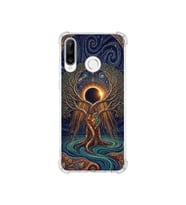 PrintiFy Huawei P30lite ile Uyumlu Simya Serisi Kozmik Denge Tasarımlı Uv Baskılı Köşe Korumalı Antişok Kılıf