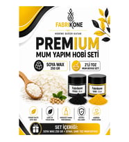 Premium Mum Yapım Hobi Seti - Soya Wax 250 gr - 2'li Toz Mum Boyası Seti - Siyah, Sarı BKFABSW2502SSR