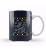 Christmas Cheer Elf Quote Knit Kupa Bardak Porselen