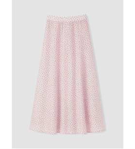 LCW Modest Pembe Beli Lastikli Puantiyeli Kloş Etek