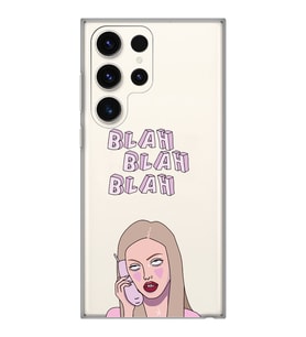 Samsung Galaxy S24 ULTRA Uyumlu Blah Blah Blah Mean Girls Desenli Şeffaf Telefon Kılıfı