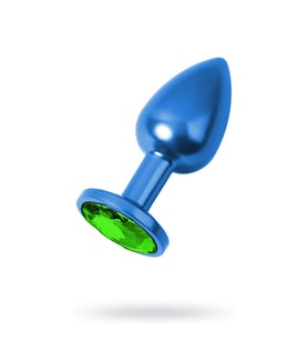 Metal Yeşil Taşlı Mavi Plug Orta Boy