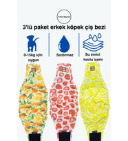 Desenli Erkek Köpek Çiş Bezleri -Erkek Köpek Külot 3'lü Avantajlı Paket Su Geçirmez ve Yıkanabilir (Karışık)