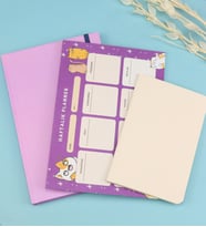 Kişiye Özel Mor Defter & Haftalık Planner & Dikişli Mini Not Defteri Okula Dönüş Hediye Seti
