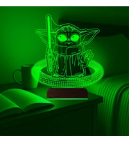 Luvivia Çizgi Film Yoda 3D Lamba - Masa Gece Lambası
