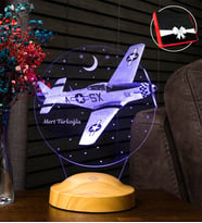 Uçak Hediyesi, İsimli Uçak Figürlü Hediye, İsimli Pilot Hediyesi, Uçak Tasarımlı Pilot Hediyesi, Kişiye Özel Led Lamba