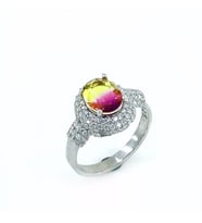 Alexandrite Taşlı Kibar Şık Gümüş Yüzük (Rodyum)