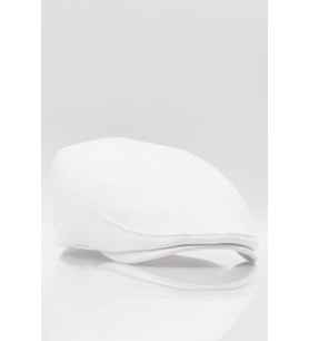 Erkek Düz Pamuklu Beyaz Flat Cap Kasket