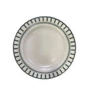 Cooker CKR4253 Desenli Beyaz Porselen Pasta Tabağı 19 cm 6'lı (Siyah - Beyaz)