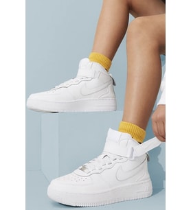 Nike Air Force 1 Mid AF1 Easyon Leather Unisex Sneaker White Hakiki Deri Unisex Günlük Spor Ayakkabı Beyaz