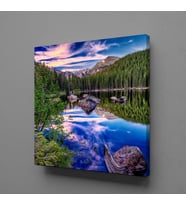 ORMAN NEHRİN BÜYÜLÜ MANZARASI KANVAS TABLO 140x140cm