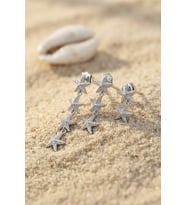 3 lü Set Gümüş Renk Deniz Yıldızı Model Küpe TJ-BKP11969