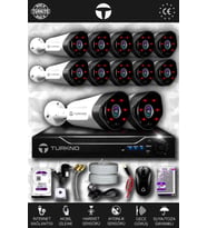 TURKNO 12 Kameralı Galia 12 Dış Kamera Set 100 GB HDD Full HD Gece Görüşlü Güvenlik Kamerası Sistemi
