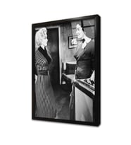 Siyah Beyaz Marilyn Monroev Çerçeveli Cam Tablo